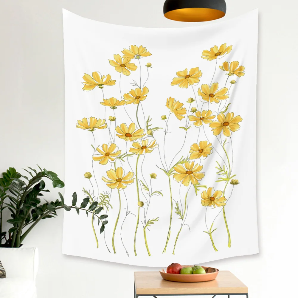 Скандинавский свежий цветочный рисунок гобелен художественный настенный фон