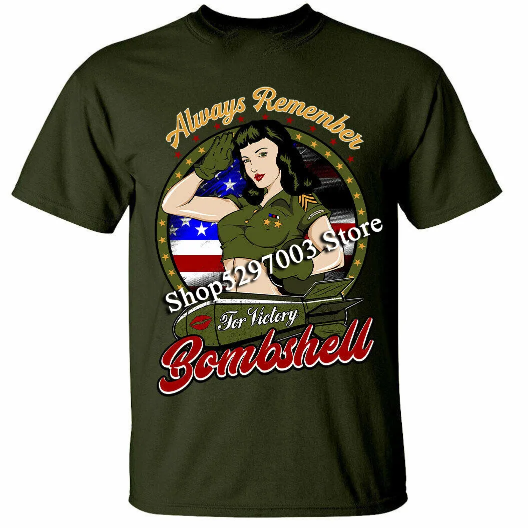 Мужская футболка с надписью Always Remember American Bombshell унисекс забавная