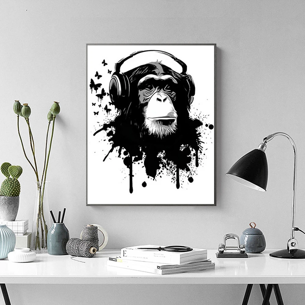 Картина AZQSD по номерам наборы обезьяны Декор для дома нерамка DIY Раскраска