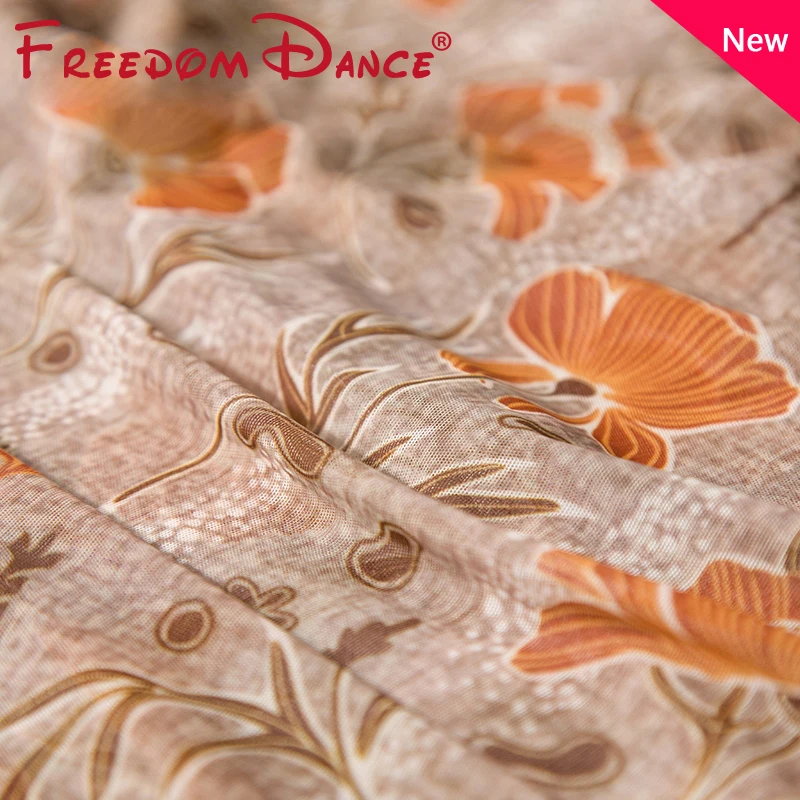 2022 новая газовая танцевальная одежда для балета с цветочным принтом рубашка