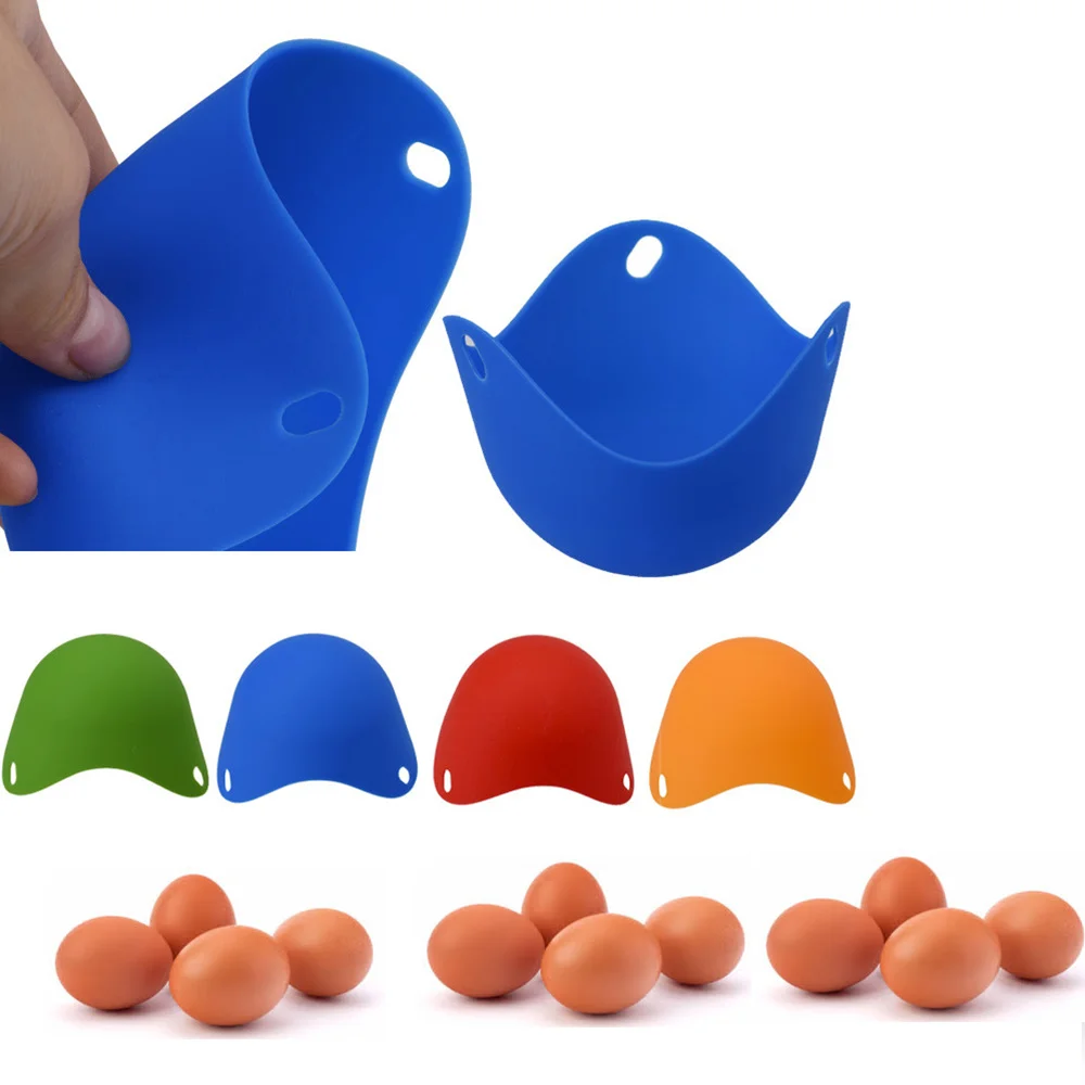 

4 Pcs New Silicone Multi-function Egg Poacher Cook Pods Poached Baking Cup Mold Kitchen Steamed Cookware Kitchen Gadgets