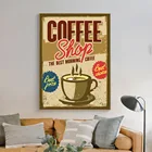 Кофейное меню принты Винтажный стиль плакат для заток мемелом настенное искусство в Кафе Декор холст живопись Ретро Настенная картина украшение Кофейни