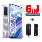 6 в 1 Гидрогелевая пленка с полным покрытием, передняя + задняя + камера объектива для Oppo Realme Narzo 30A 30 4Gзеркальная защитная пленка для экрана