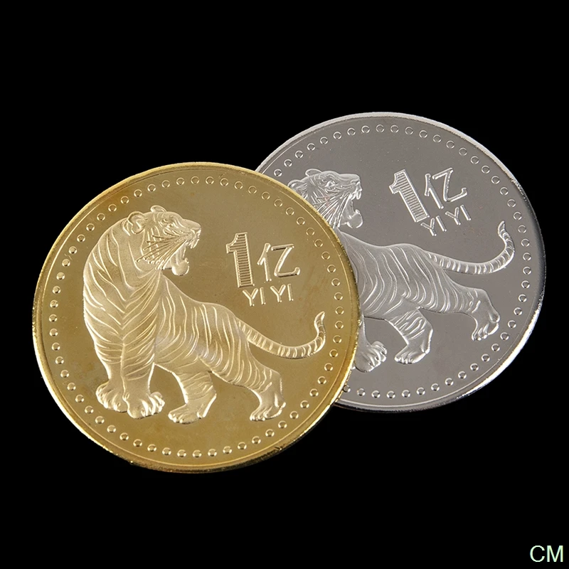 

2022 Year of Tiger Commemorative Coin Chinese Zodiac Tiger Year Coins keychain China Zodiac Tiger Year Coins Decoration Crafts