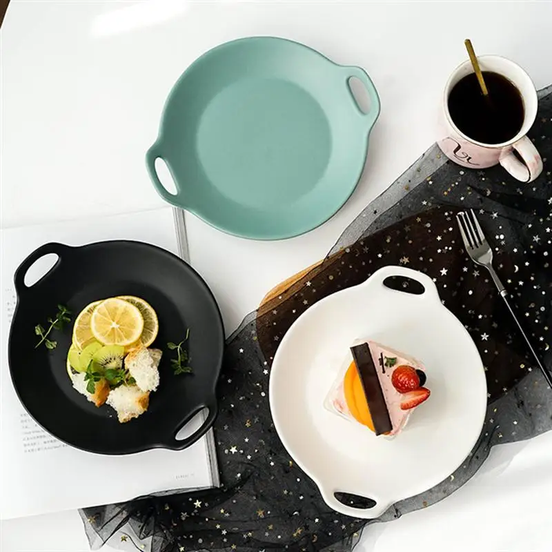 8 дюймов простой керамический десертный торт тарелка круглый фарфор фруктовый