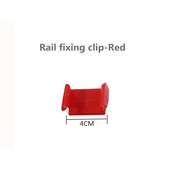 Rail fixing clip-RED Автомобильный деревянный трек железнодорожный поезд направляющее устройство аксессуары деревянная дорога Игрушка аксессуары работать со всеми основными брендами поездов - Цвет: Rail fixing clip-RED
