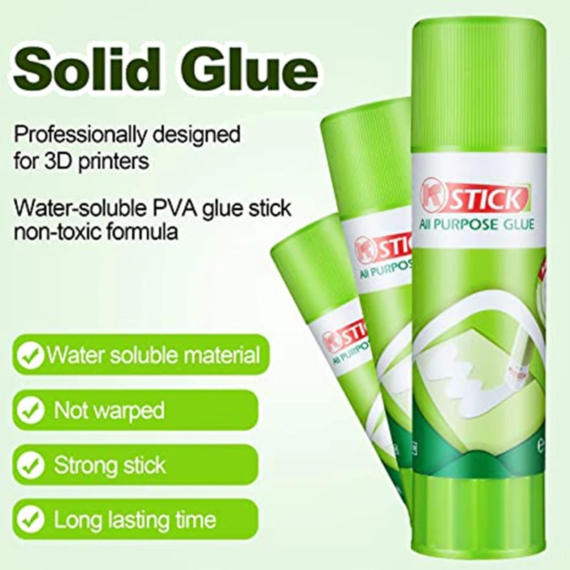 

T3EB 3Pcs 3D Printer Glue Sticks PVP Solid Stickers Tape Accessories for ABS PLA PETG