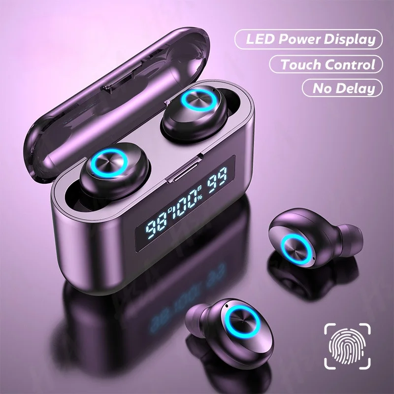 

Wireless Headphones TWS Bluetooth Earphones 2200mAh Charging Box Sports Waterproof Headsets HiFi Stereo Earbuds with Microphones