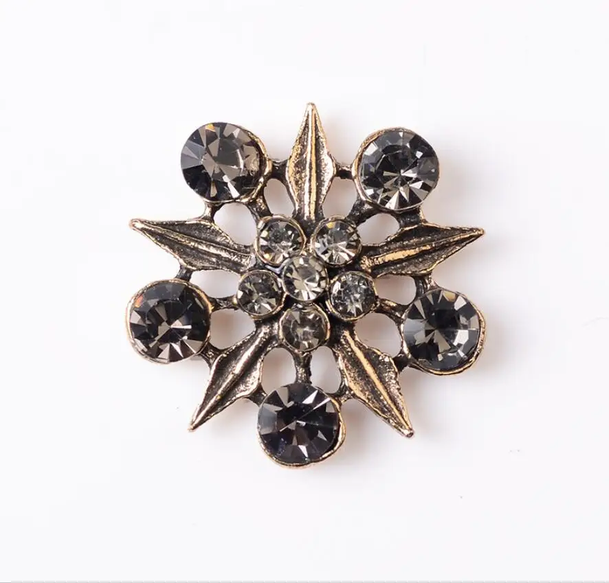 Черные пуговицы Стразы для украшения 10 шт. винтажные металлические одежды