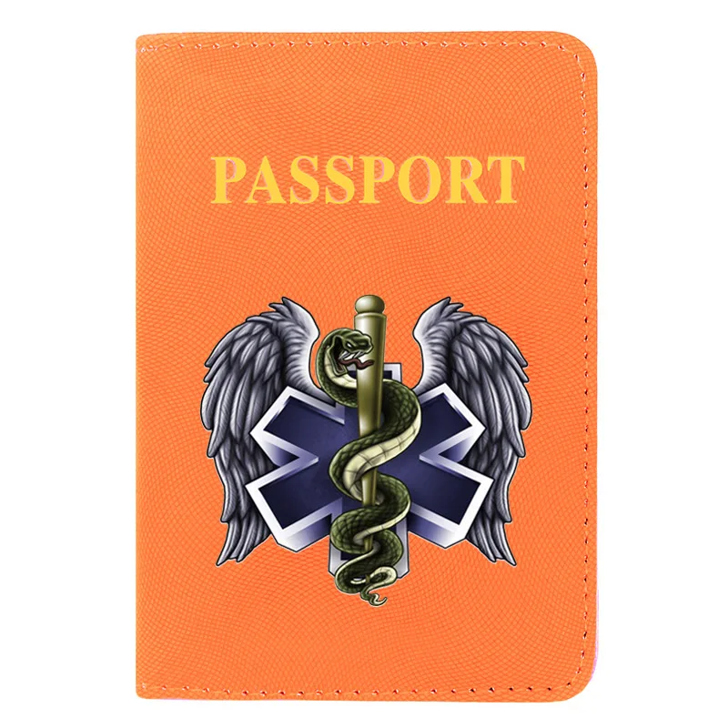 

Topsale EMT Star of life Design Printing Women Men Passport Cover Pu Leather Travel ID Credit Card Holder Pocket Wallet Bags