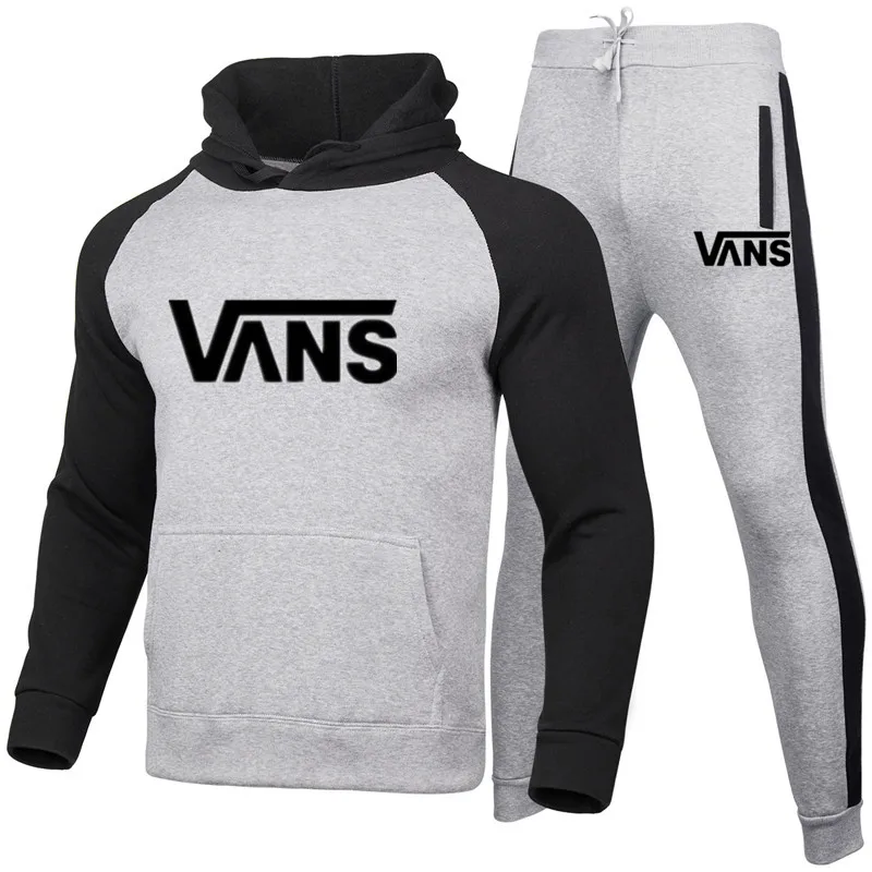 

Casual Tracksuit Men 2 Piece Set Hoodies Autumn Clothes Pullover Hoodies Pants Print Suit Sportswear
