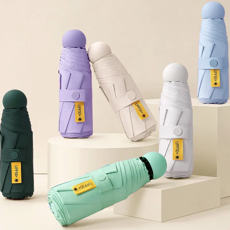

Women's Sunscreen Anti-UV Sunshade Sun Umbrella Dual-use Mini Folding Ultra Light Compact Portable Umbrella Capsule Sun Umbrella