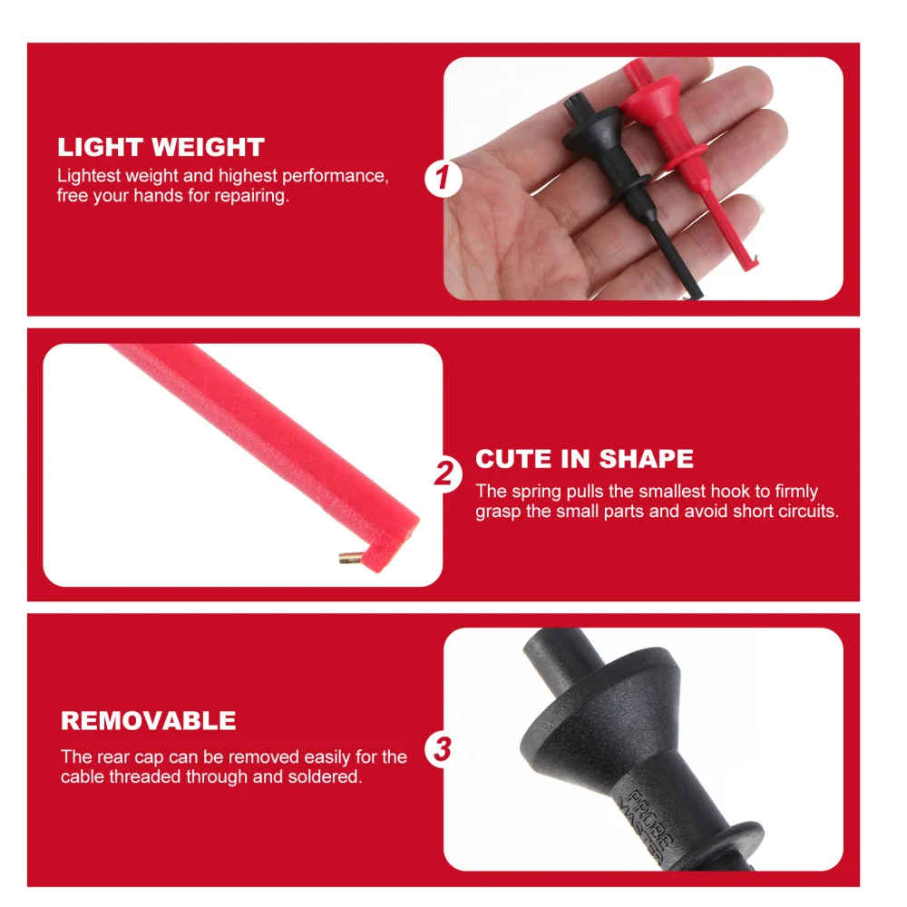 Зажим для мультиметра с крюком тестирования 2 шт. щуп-удлинитель зажимом 4 мм