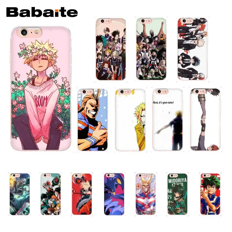 Babaite аниме My Hero Academy deku bakugou Boku no Hero чехол для телефона iPhone XR 11 Pro Max XS MAX 8 7 6 6S Plus X 5 5S SE