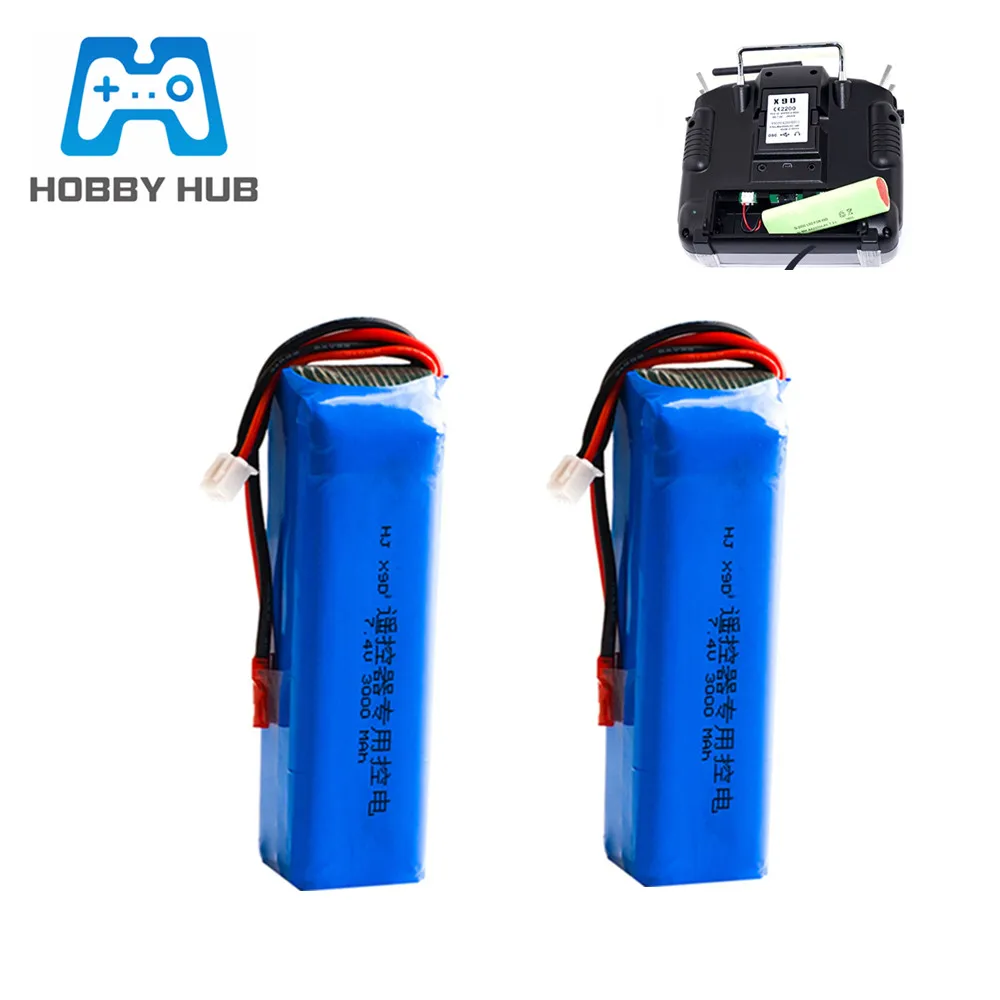 3000mAh 7,4 V Lipo батарея для Frsky Taranis X9D Plus передатчик 2S 7,4 V аккумуляторная батарея 2 шт
