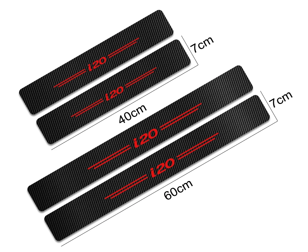 

4PCS Car Door Plate Wear Protector Door Decoration Stickers for Hyundai I20 Carbon Fiber Door Sill Protector Accessories