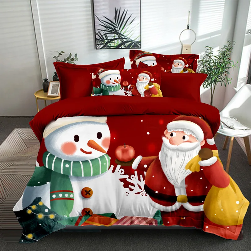 

Christmas Home Bedding Set 3D Duvet Cover Set 220x240 funda nordica navidad Nordic Covers For Adult Queen King Home Decor