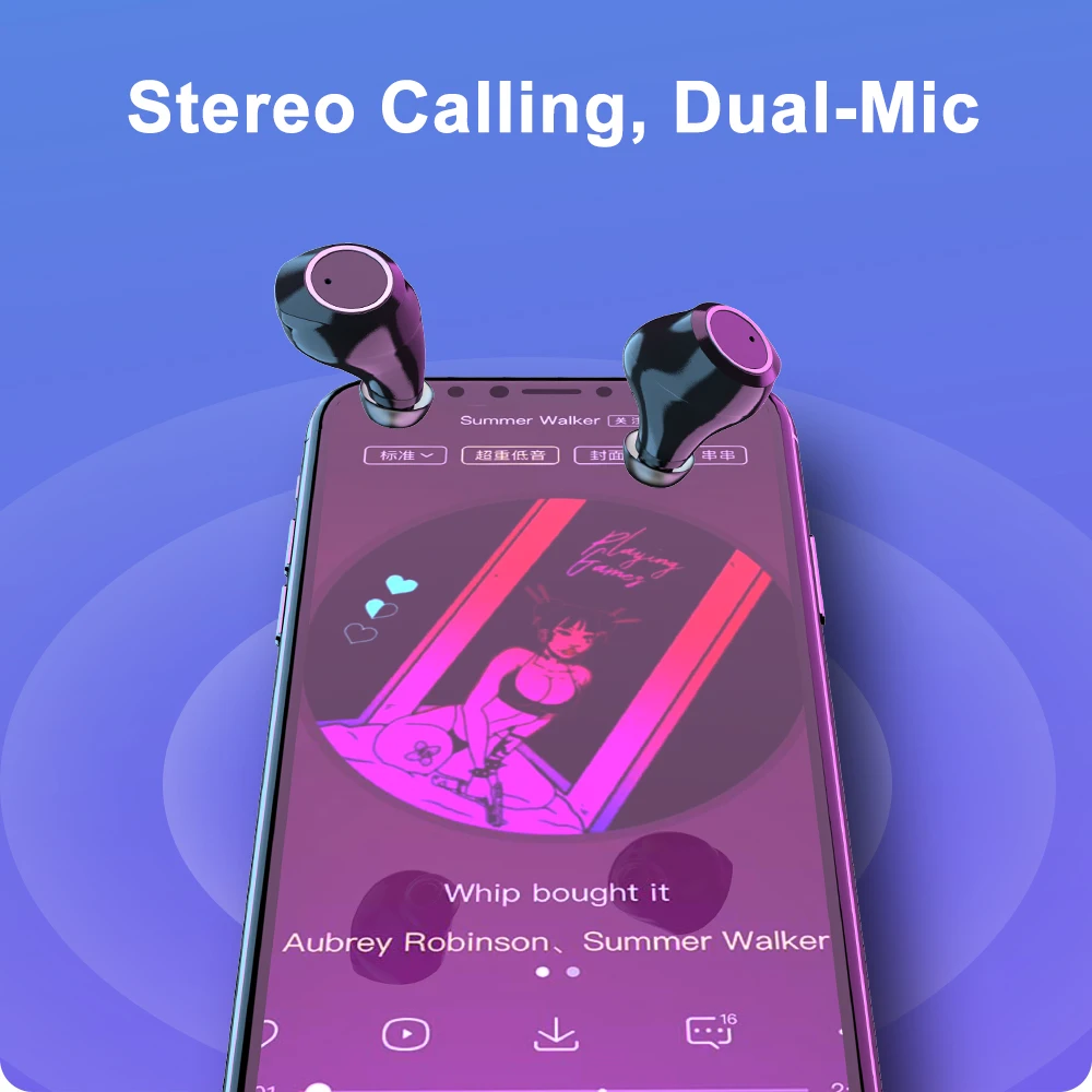 Simvict W6 TWS Wireless Bluetooth Earphone Stereo Earbuds Touch Control Headphones With Mic Noise Isolation | Электроника
