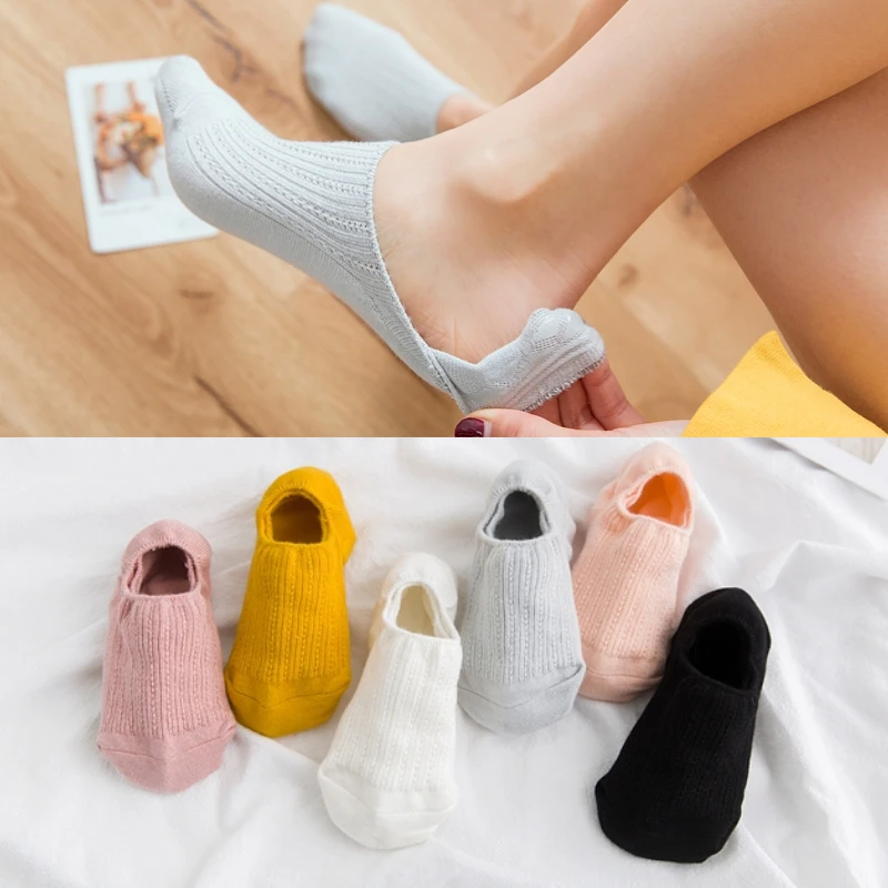 

New Ankle Boat Socks Girls Fashion Casual Breathable Invisible Socks Non-slip Cotton Socks Women Low Cut Candy Color No Show Hot
