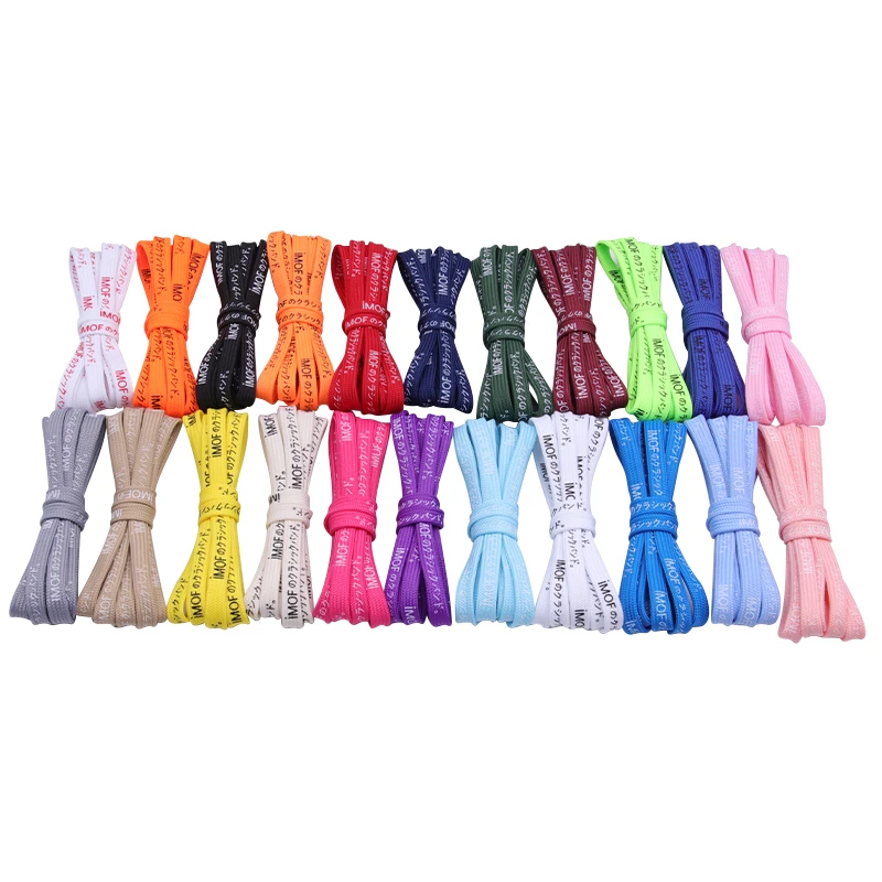 

Weiou Top Shoe Clothing 7MM Canvas Shoelaces For Kids&Adults Easy Cords Japanese Letter Silk Screen Printing Lacets #2960-2964
