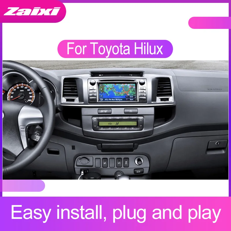 Мультимедийный DVD-проигрыватель с GPS-навигацией для автомобилей Toyota Hilux SW4 2012-2015 на базе Android, 2 DIN, поддержка WIFI и Bluetooth, FM-радио, карты.