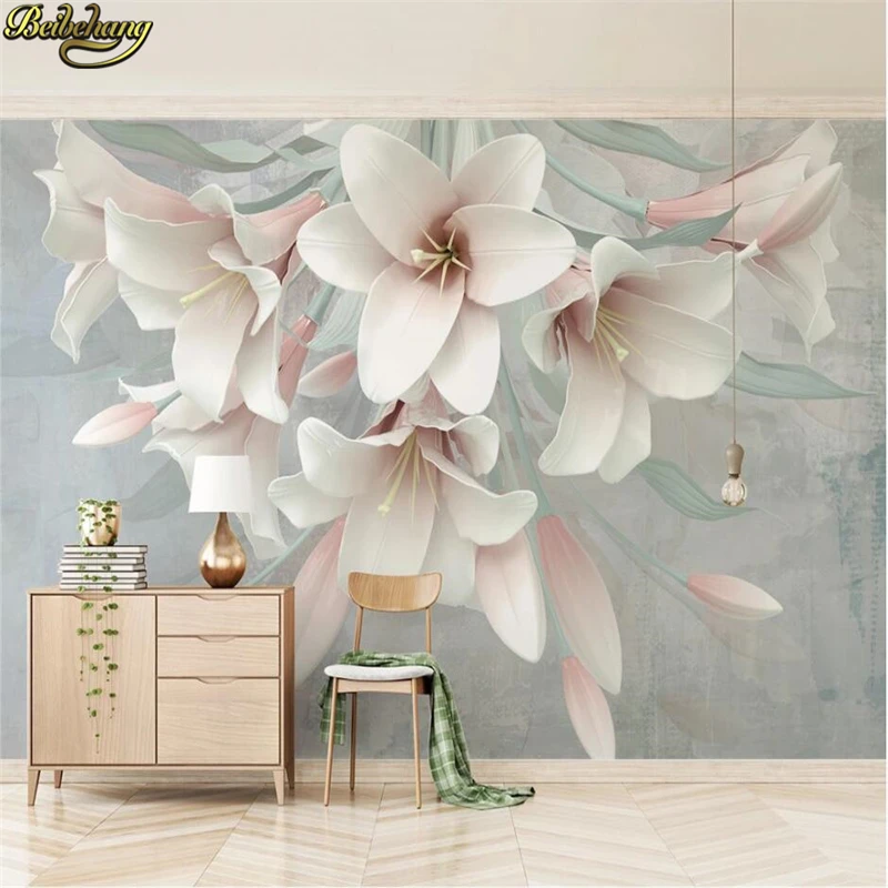 beibehang Custom wallpaper mural 3d embossed color carved flowers simple tv background wall papers home decor | Обустройство дома