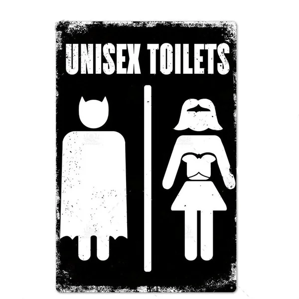 

Funny Unisex Toilet Metal Sign Bathroom - Tin Sign, Decor for Restroom, Vintage
