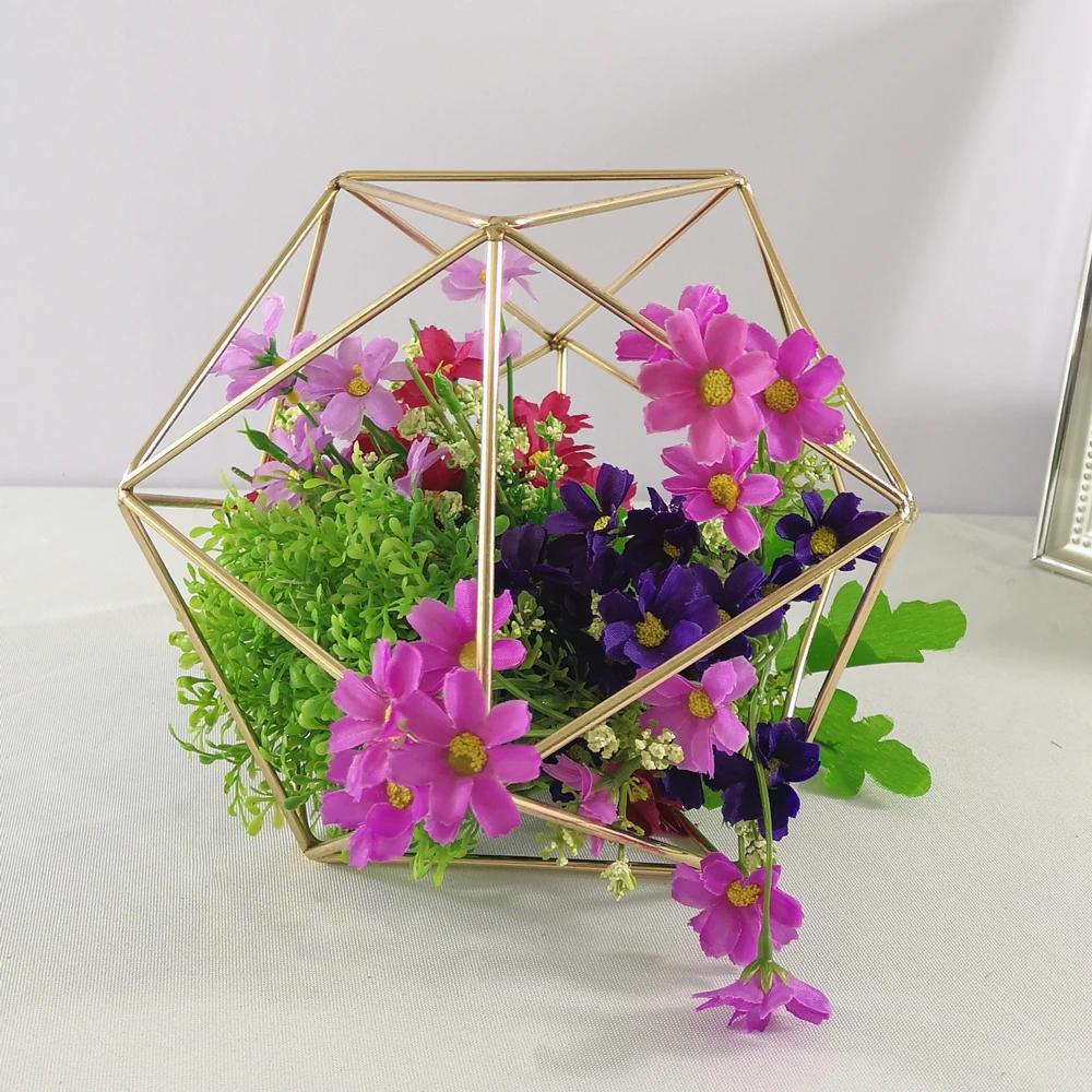 IMUWEN Gold Geometric stands Centerpieces 25CM Table Wedding Party Hotel Decoration Home Accessories