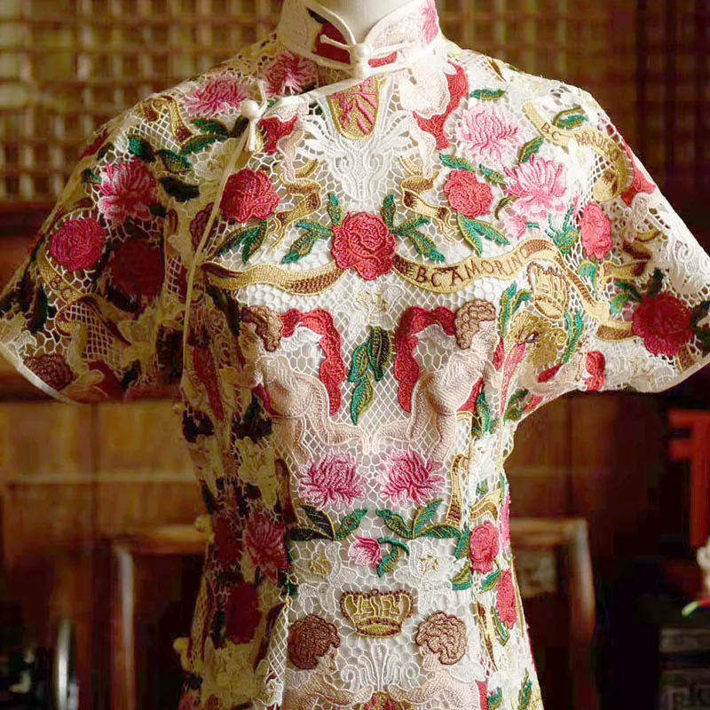 2019 г. модная неделя сделай сам цветная вышитая ткань кружевная Джордж для платьев