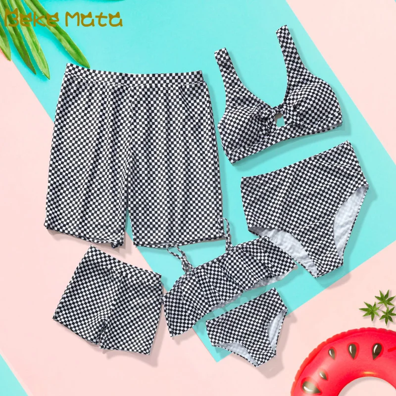 

Женский клетчатый купальник в стиле «Мама и я»