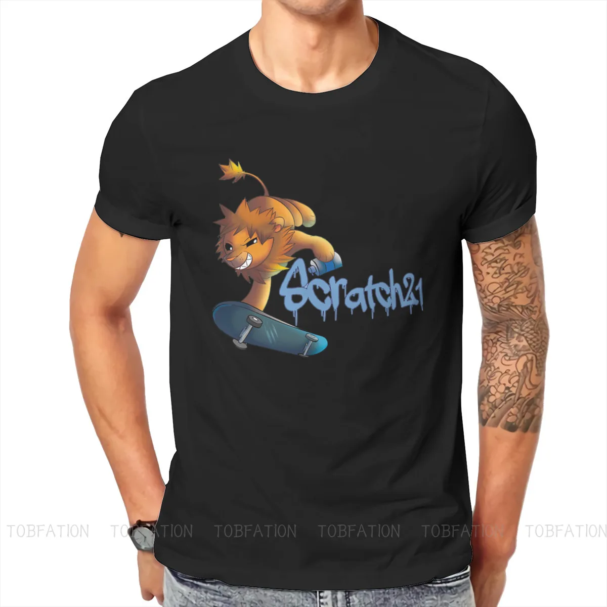 Мужская футболка для скейтборда с художественной культурой Повседневная