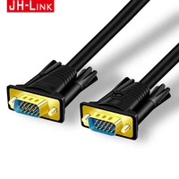 jh link vga cable male to male 1080p 15 pin vga to vga cable for monitor projector tv braided shielding cord