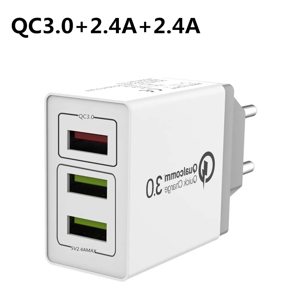 PD 48 Вт Быстрая зарядка QC 3,0 4 usb type C зарядное устройство для xiaomi 10 9 Apple Mac Phone 11 Pro Airpower зарядное устройство - Тип штекера: QC3.0 3USB