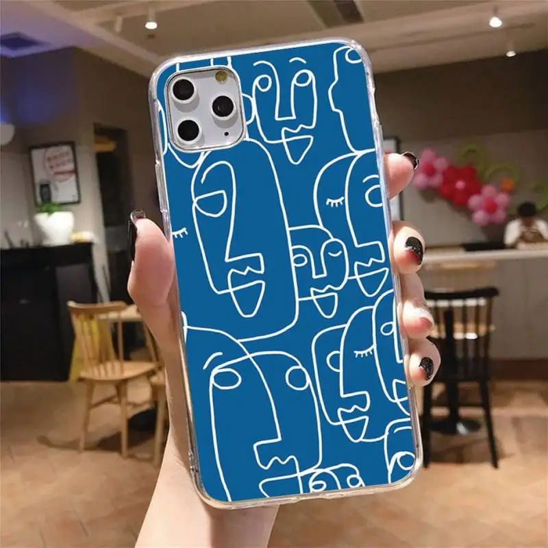 

Aesthetics Abstract artistic face Phone Case Transparent for iPhone 6 7 8 11 12 s mini pro X XS XR MAX Plus