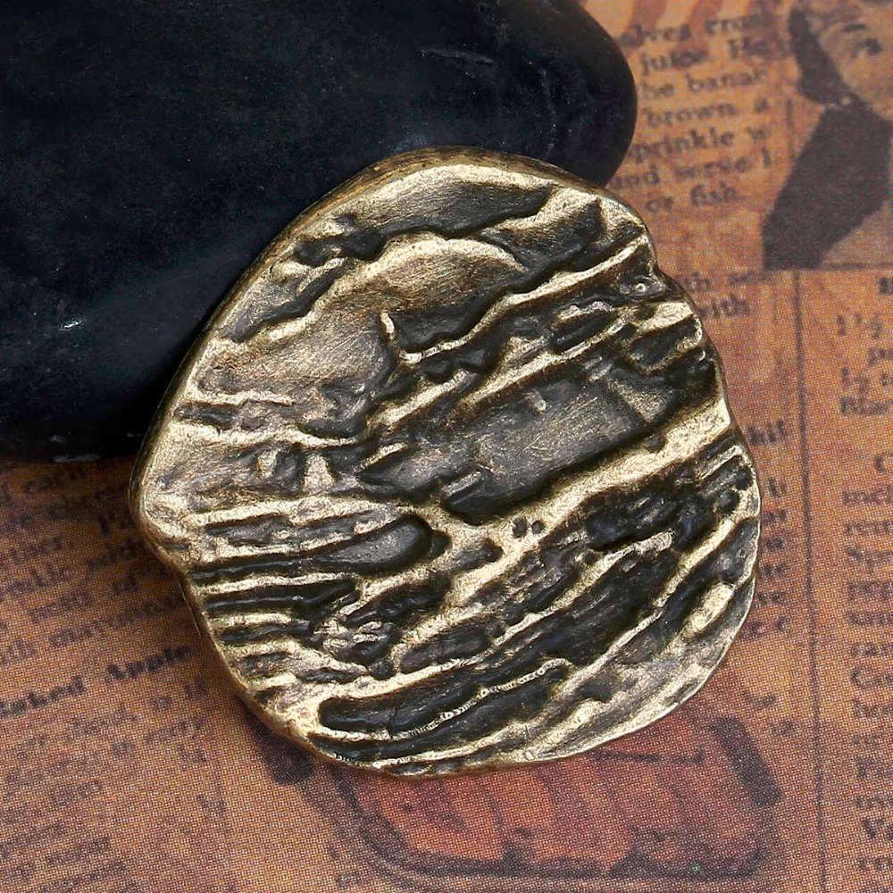 

2 PCs Zinc Based Alloy Metal Sewing Shank Buttons For Handmade Findings Irregular Antique Bronze Color Round 29mm x 28mm(1 1/8")