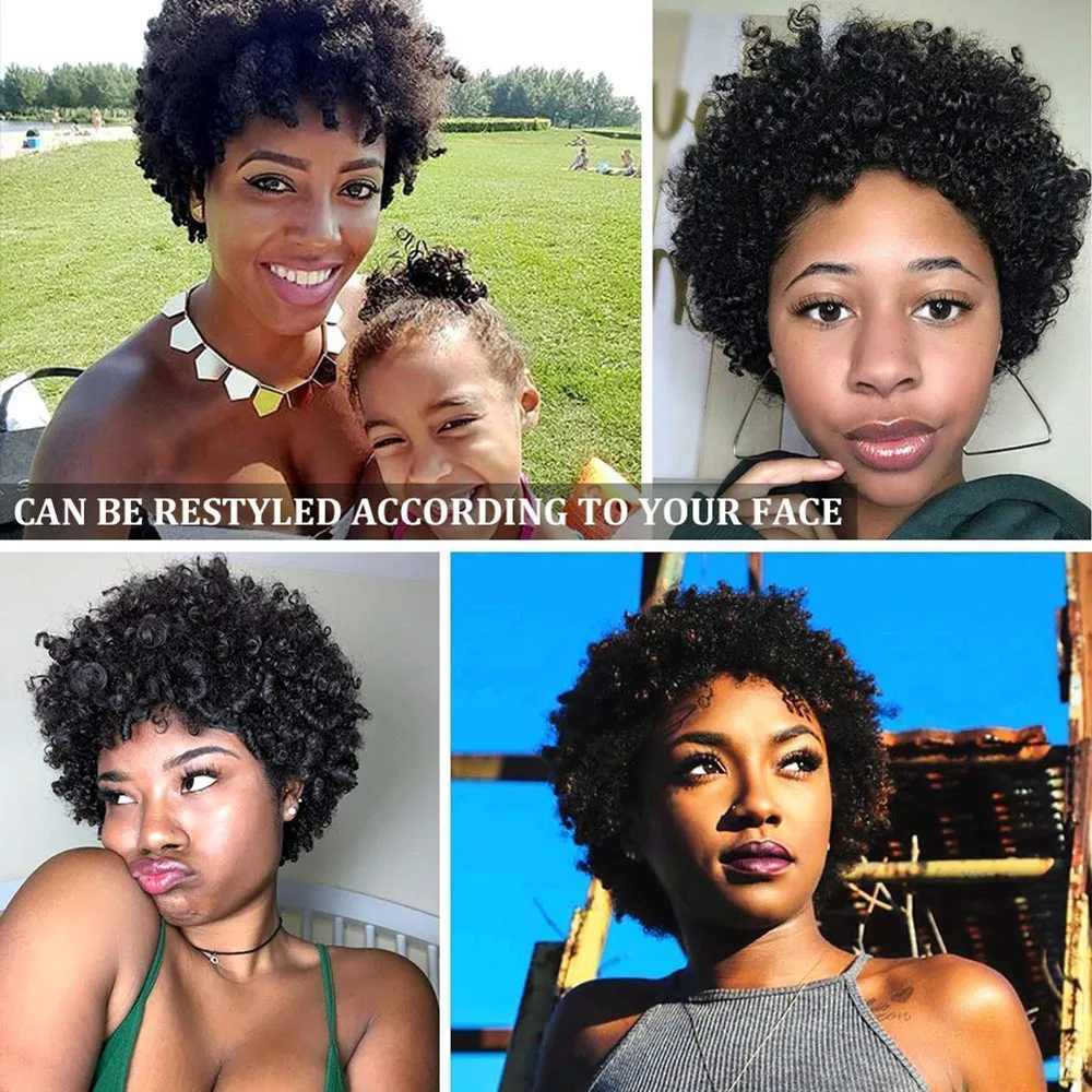 

Fluffy Afro Kinky Curly Wig Short Brown Synthetic Wigs SOKU Large Bouncy And Soft Natural Premium Cosplay Wigs For Black Women