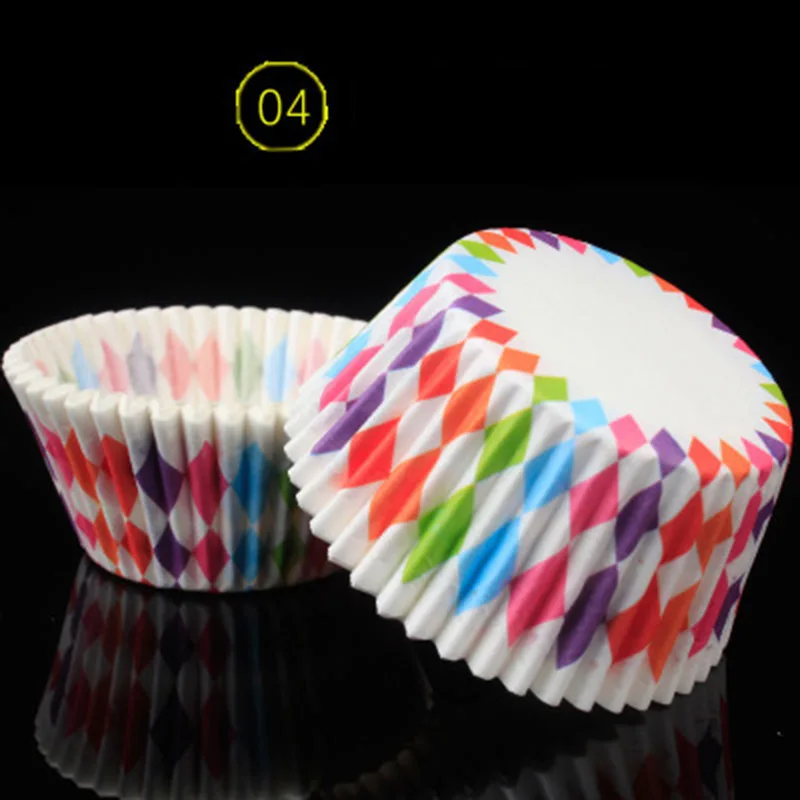 100 шт. Радужный бумажный чехол для торта кекса чашки выпечки дома вечерние