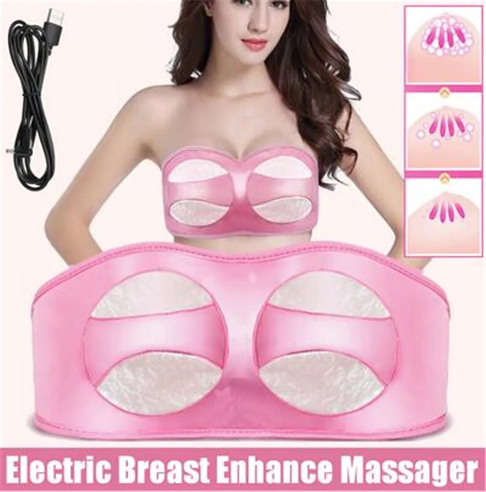 Зарядный Электрический массаж груди бюстгальтер Вибрационный массажер для рост