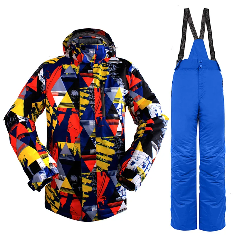 Зимний лыжный костюм для мужчин теплый ветрозащитный водонепроницаемый спорта
