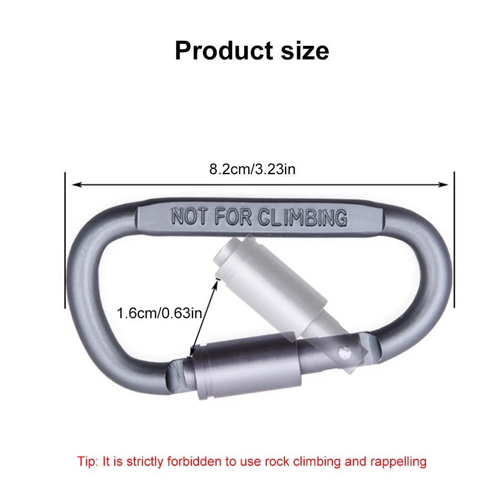 

4pcs D-type Aluminum Alloy Carabiner Mini Fast Hanging Buckle EDC Backpack Hook Camping Carabiner Kit Climbing Accessories