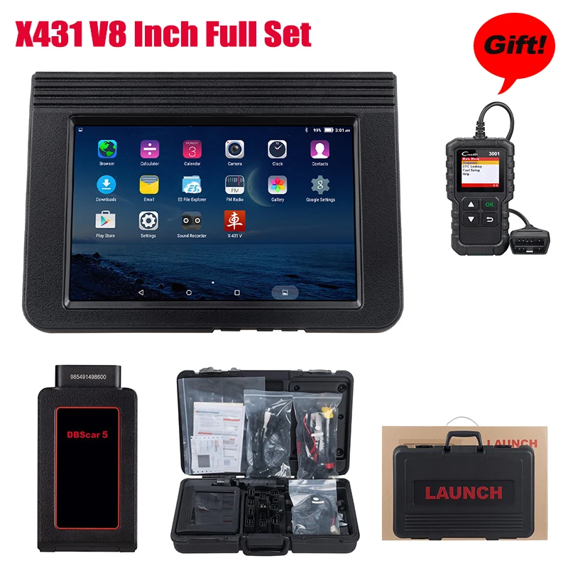 Launch X431 V Wifi/Bluetooth 8 дюймов планшет полная система Авто OBD2 диагностический инструмент считыватель кода 2 года бесплатное обновление CRP123 в подарок - Цвет: X431 V8 Inch