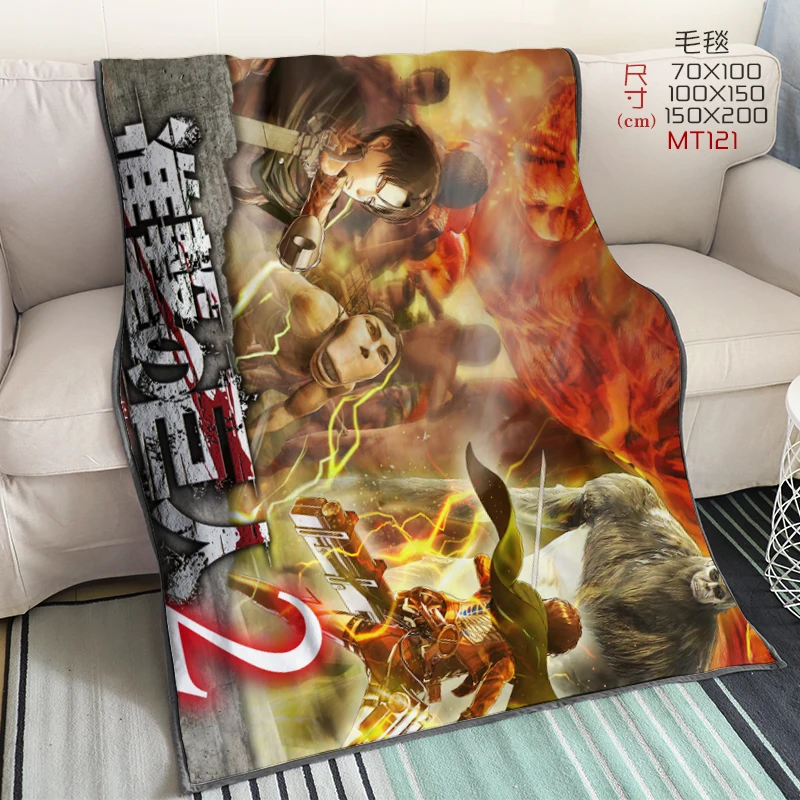 Одеяло IVYYE Атака Титанов плюшевое бархатное теплое украшение для кровати дивана