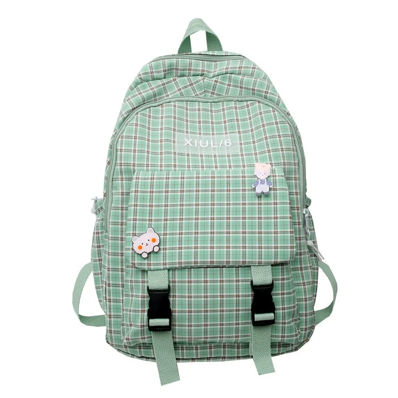 

Original Design Japanese Lattice Backpack 2021 New Student School Bag Female Ins Fresh Computer Backpack