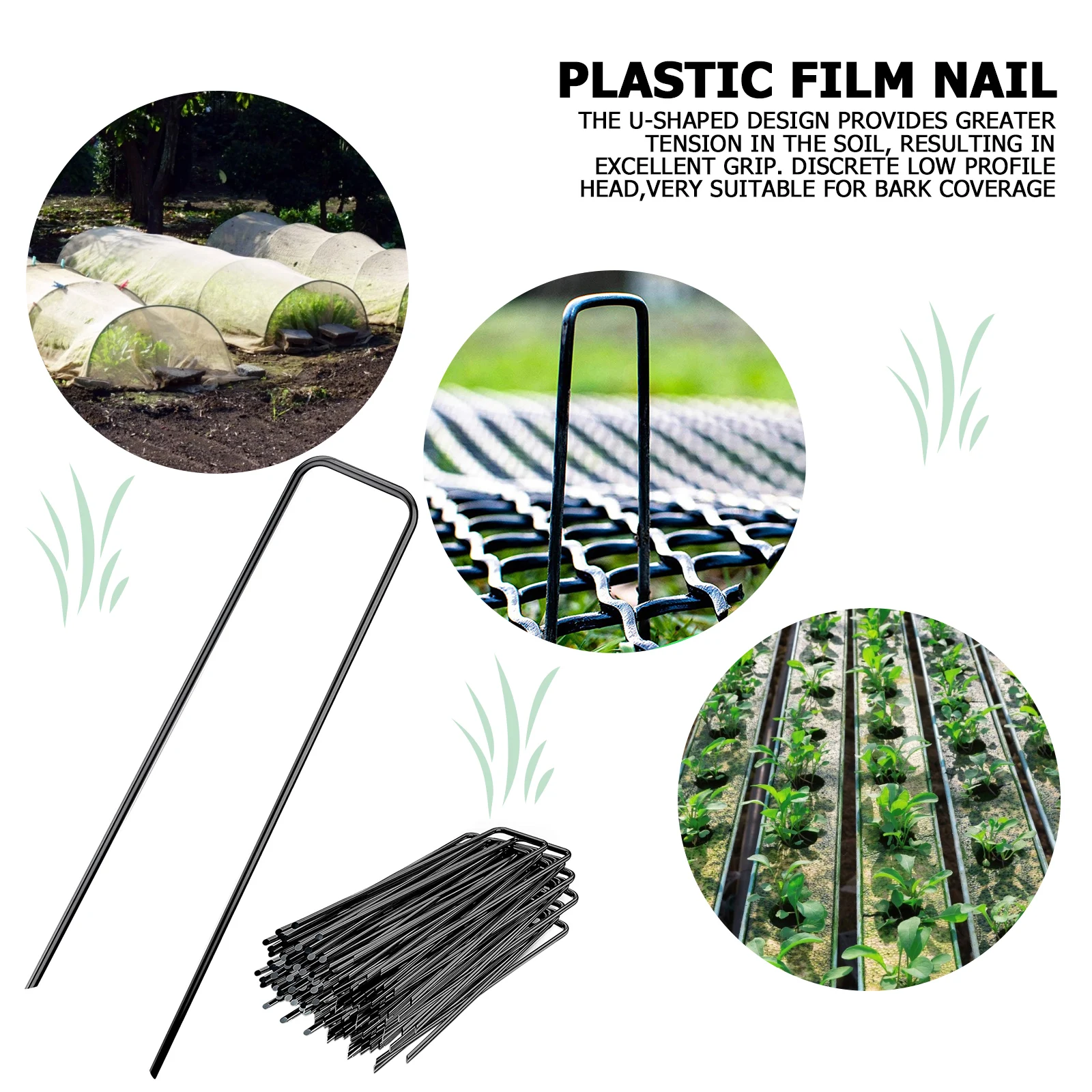 

50PCS 6 inch U Shape Gauge Galvanized Steel Garden Stakes Staple Securing Pegs For Securing Weed Fabric Landscape Garden Tools