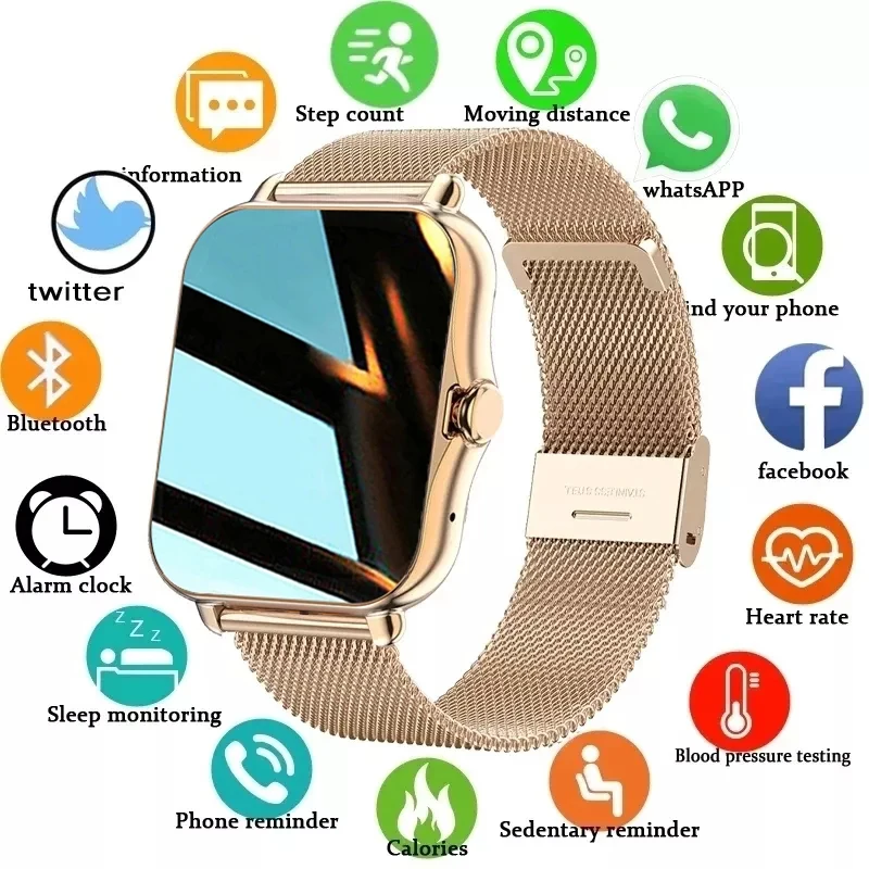 Смарт-часы с цветным экраном для мужчин и женщин полностью сенсорный