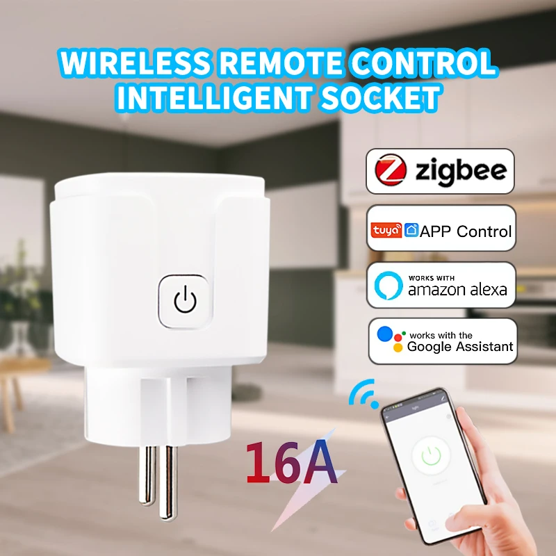 

AUBESS Tuya ZigBee Smart Plug EU 16A 110-250V Timer Socket Smart Home Wireless Plug Compatible Alexa Google Home Assistant