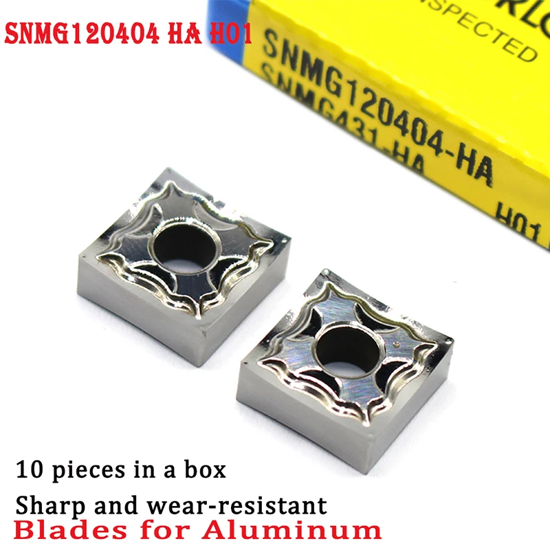 SNMG120404 HA H01 Aluminum Cutter Blade SNMG 120404 Insert Cutting Tool Turning Lathe CNC Tools AL +TIN Alloy wood | Инструменты