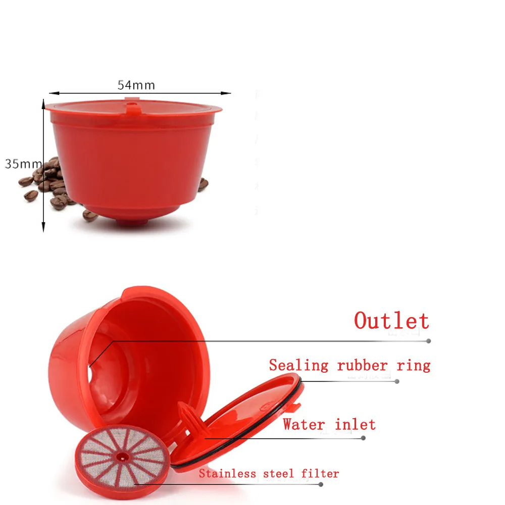 

Coffee Filter Cup With Spoon Brush Fit For Dolce Gusto Reusable Coffee Capsule Filters Baskets Capsules Kitchen Cafe Tools #Z