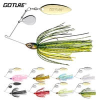 goture fishing lure spinnerbait 10g 14g jig metal lead head spinner spoon bait for bass fishing tandem willowcolorado bladed