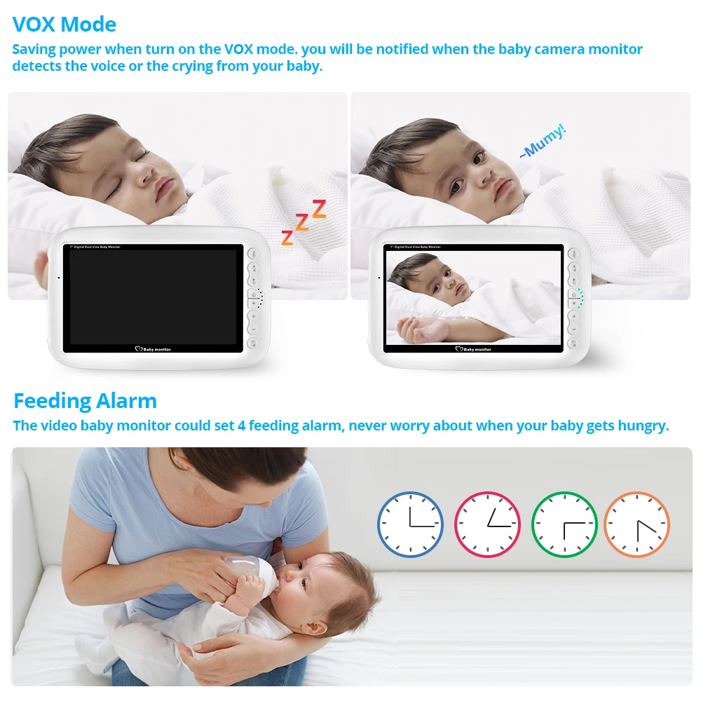 7-дюймовый беспроводной радионяня с высоким разрешением ночное видение